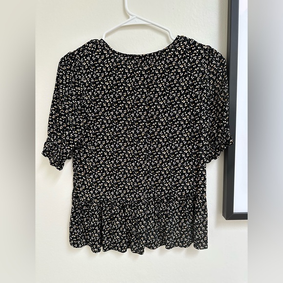 Madewell Courtyard Ruffle Hem Top in Playground Posies Size XS - Picture 5 of 7
